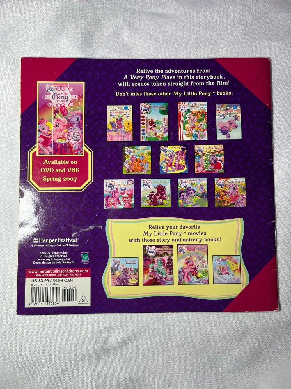 My Little Pony A Very Pony Place Paperback Book #760 Vintage 2007 2 Stories